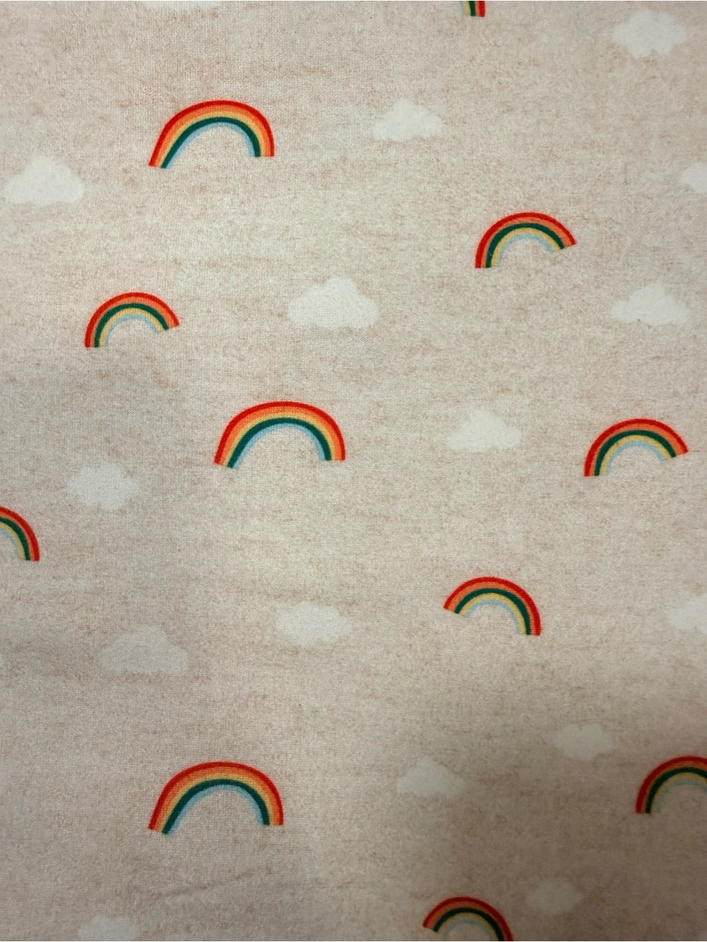 Stretch Fabric- Whimsey Rainbows and clouds - Picture 3 of 4